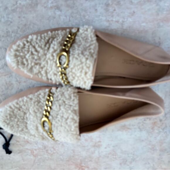 Coach Helena Chain Shearling Loafers fur shoes logo y2k handbag design flats - Picture 2 of 10